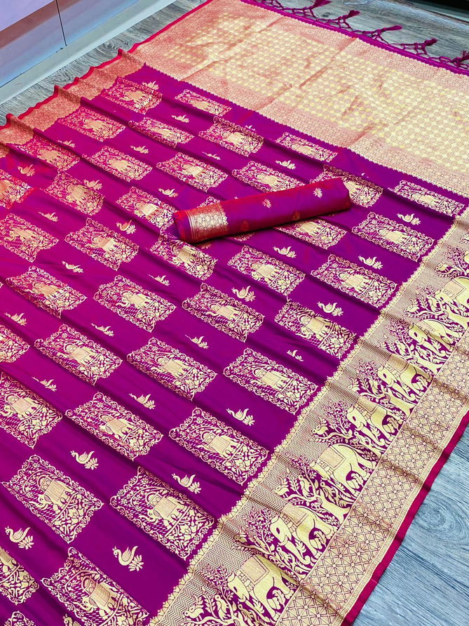 Bhargavi Pure Zari Weaving Silk Sarees Catalog
